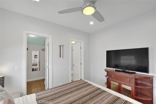 256 Falcon Ave, Long Beach, CA 90802 - bedroom featuring recessed lighting, a ceiling fan, and ensuite bathroom