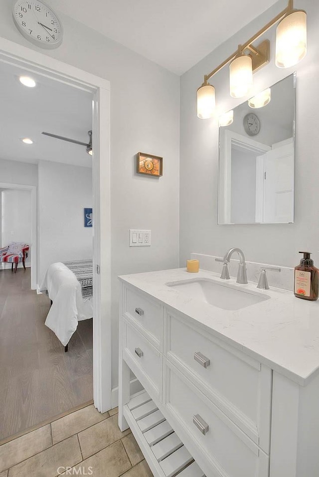 256 Falcon Ave, Long Beach, CA 90802 - bathroom with vanity, ensuite bathroom, and tile patterned floors