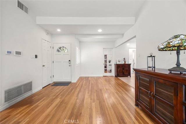 487 N Fern St, Orange, CA 92867 - entryway with light wood-style floors, baseboards, and recessed lighting