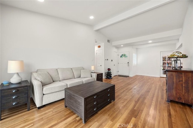 487 N Fern St, Orange, CA 92867 - living room with recessed lighting, light wood-type flooring, and baseboards