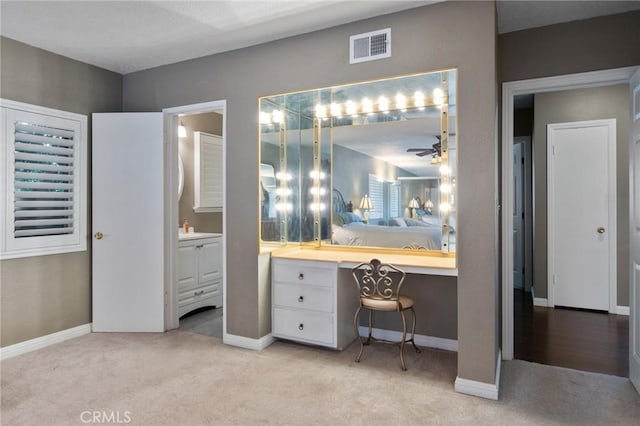 14017 S Wilkie Ave, Gardena, CA 90249 - bathroom with ceiling fan, baseboards, and vanity