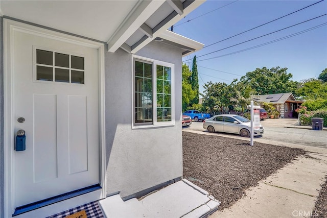 1221 Westminster Ave, East Palo Alto, CA 94303 - doorway to property with stucco siding