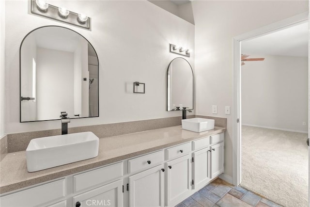 1318 Washington Ave, San Jacinto, CA 92583 - full bath with double vanity and ceiling fan