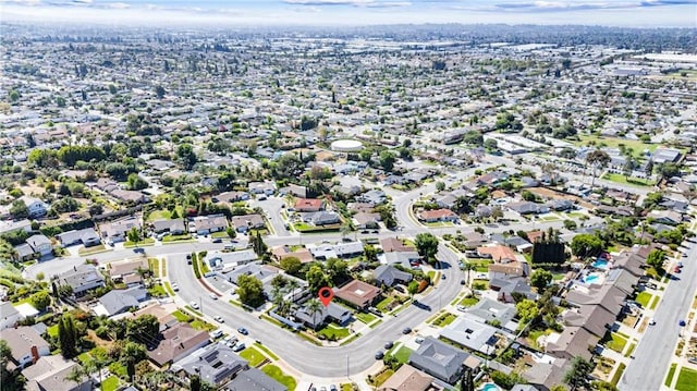 1050 Shelburne Ln, Habra, CA 90631 - aerial view of property and surrounding area with nearby suburban area