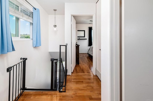 2522 Wanek Rd Unit B, Escondido, CA 92027 - hallway with an upstairs landing and wood finished floors