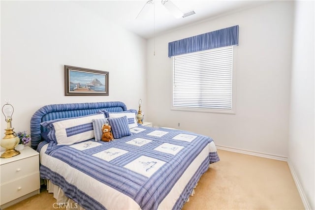 11538 Stoney Brook Ct, Beaumont, CA 92223 - bedroom featuring light carpet, baseboards, and a ceiling fan