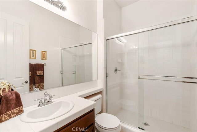 11538 Stoney Brook Ct, Beaumont, CA 92223 - full bathroom with toilet, vanity, and a stall shower