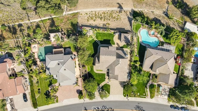 4560 San Antonio Rd, Yorba Linda, CA 92886 - aerial perspective of suburban area with a pool
