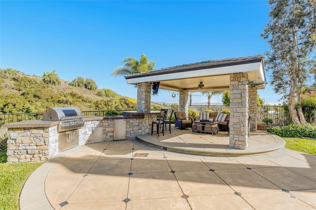 4560 San Antonio Rd, Yorba Linda, CA 92886 - view of patio / terrace with a gazebo and a ceiling fan