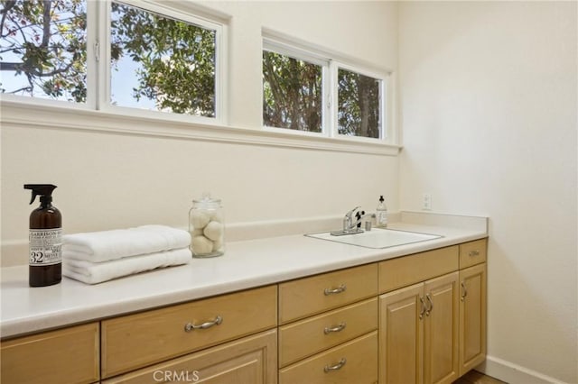 993 Las Palmas Way, San Luis Obispo, CA 93401 - bathroom featuring baseboards and vanity