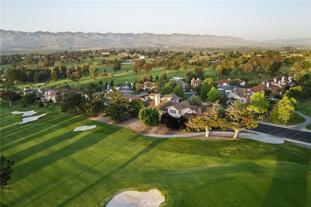 993 Las Palmas Way, San Luis Obispo, CA 93401 - aerial view of property and surrounding area featuring nearby suburban area, a mountain backdrop, and a golf course