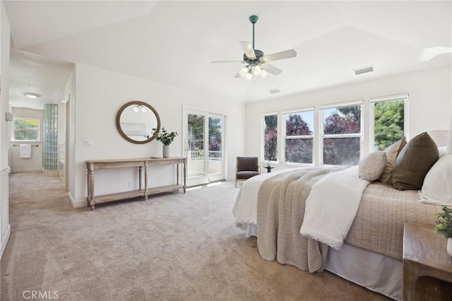 993 Las Palmas Way, San Luis Obispo, CA 93401 - carpeted bedroom featuring baseboards, lofted ceiling, and ceiling fan
