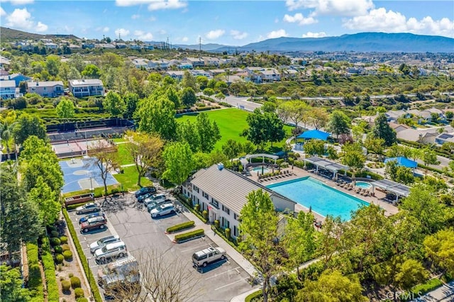 38872 Cherry Point Ln, Murrieta, CA 92563 - drone / aerial view of a pool area and a mountain backdrop