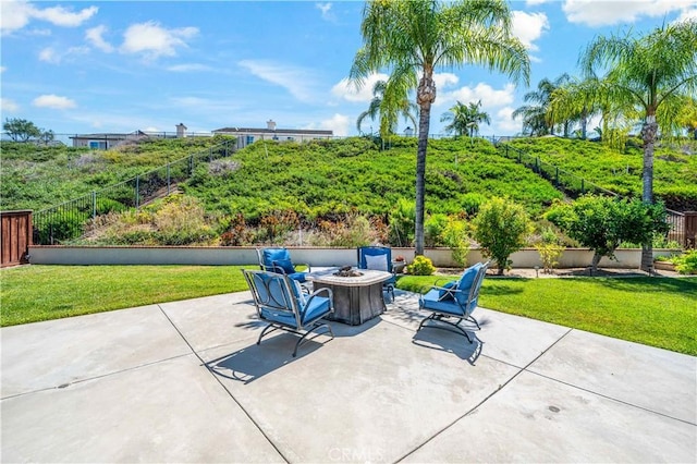 38872 Cherry Point Ln, Murrieta, CA 92563 - view of patio with an outdoor fire pit