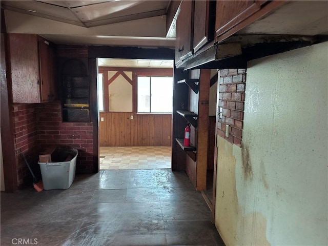 931 N Alamo St, Anaheim, CA 92801 - hall featuring wood walls and light stone finish floors