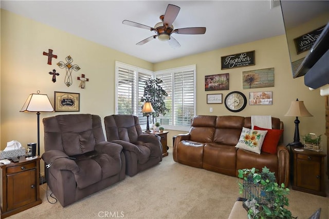 841 Bermuda Dr, Hemet, CA 92543 - living room with carpet flooring and a ceiling fan
