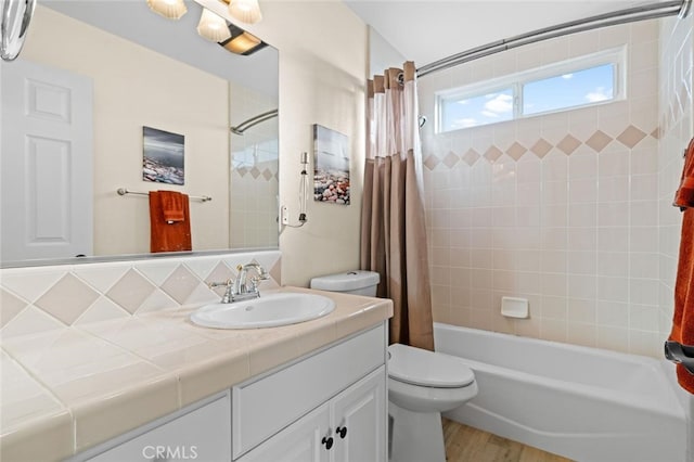 4187 Pepper Ave, Yorba Linda, CA 92886 - bathroom with vanity, shower / bathtub combination with curtain, and wood finished floors