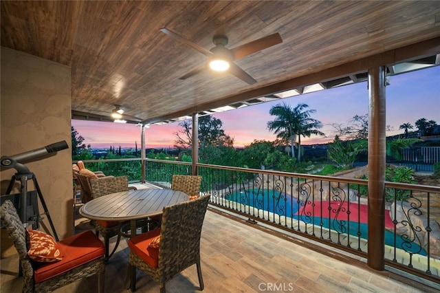 4187 Pepper Ave, Yorba Linda, CA 92886 - deck at dusk with ceiling fan