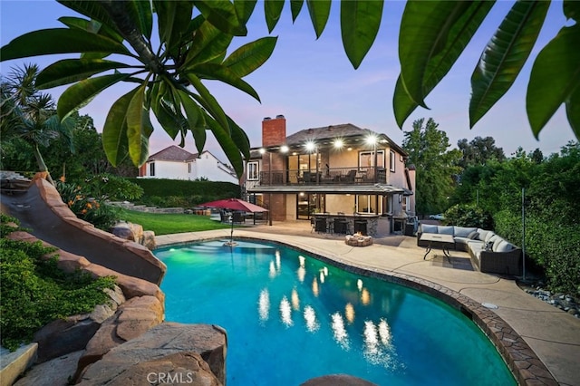 4187 Pepper Ave, Yorba Linda, CA 92886 - swimming pool featuring an outdoor hangout area and a patio