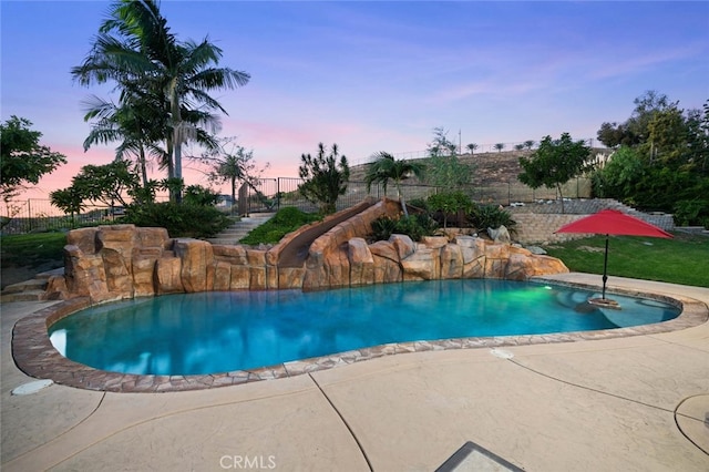 4187 Pepper Ave, Yorba Linda, CA 92886 - pool at dusk with a patio
