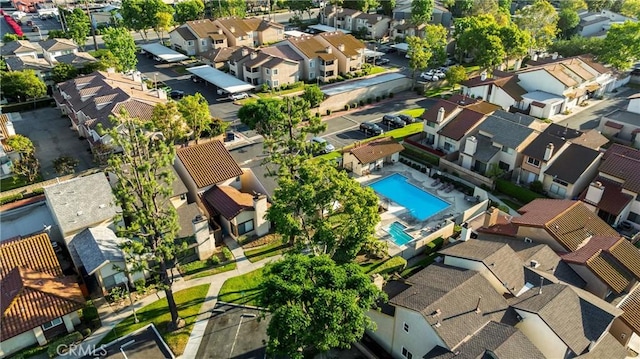 625 E Merion St, Ontario, CA 91761 - aerial perspective of suburban area featuring a pool