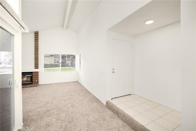 625 E Merion St, Ontario, CA 91761 - entrance foyer with a fireplace and light carpet