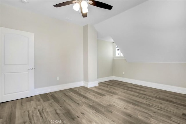 1835 Martin Luther King Blvd, Riverside, CA 92507 - additional living space with a ceiling fan, wood finished floors, lofted ceiling, and baseboards