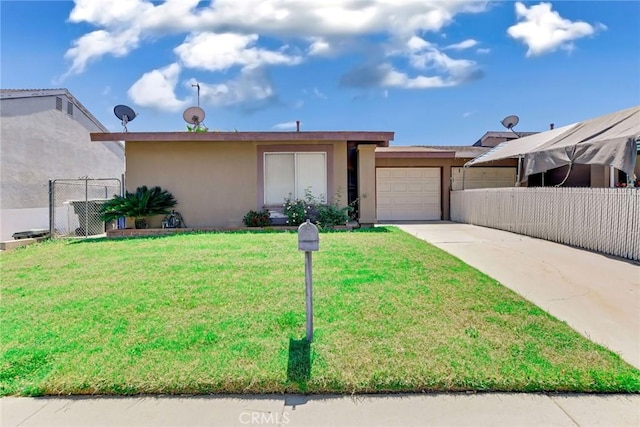 6857 Kern Dr, Jurupa Valley, CA 92509 - view of front of property with concrete driveway, stucco siding, and a garage