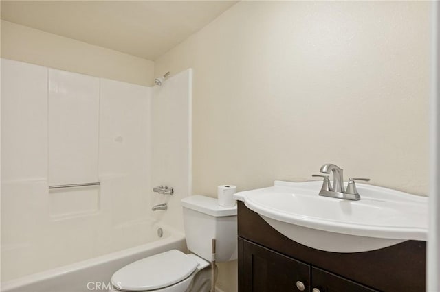 32296 Fern Dr, Running Springs, CA 92382 - full bath featuring toilet, vanity, and washtub / shower combination