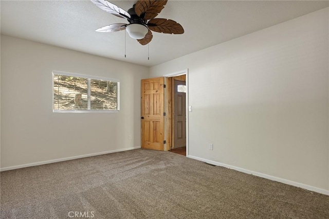 32296 Fern Dr, Running Springs, CA 92382 - carpeted empty room with baseboards and ceiling fan