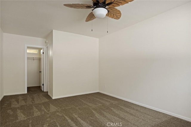 32296 Fern Dr, Running Springs, CA 92382 - unfurnished bedroom featuring carpet floors, baseboards, a ceiling fan, and a closet