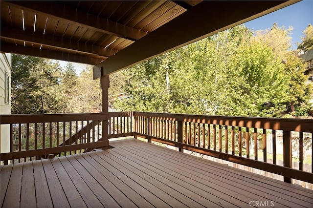 32296 Fern Dr, Running Springs, CA 92382 - view of wooden deck