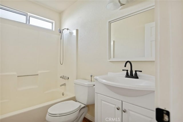 32296 Fern Dr, Running Springs, CA 92382 - bathroom with vanity, toilet, and shower / washtub combination