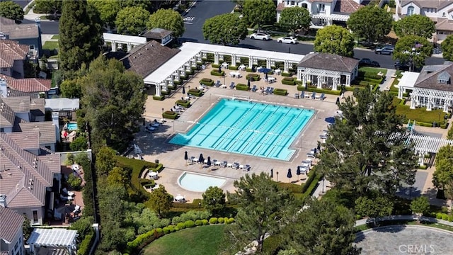 93 Old Course Dr, Newport Beach, CA 92660 - aerial perspective of suburban area featuring a pool area