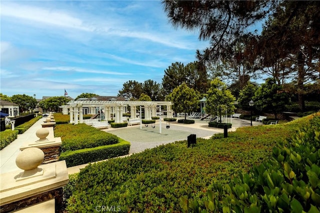 93 Old Course Dr, Newport Beach, CA 92660 - rear view of property featuring a pergola