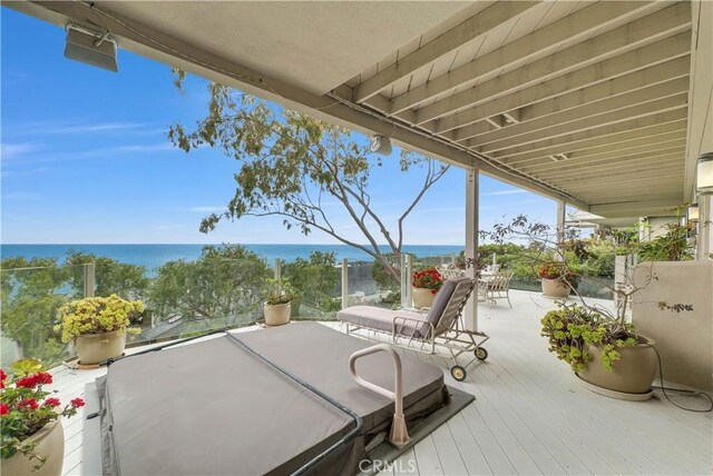 537 Dunnegan Pl, Laguna Beach, CA 92651 - view of patio with a water view