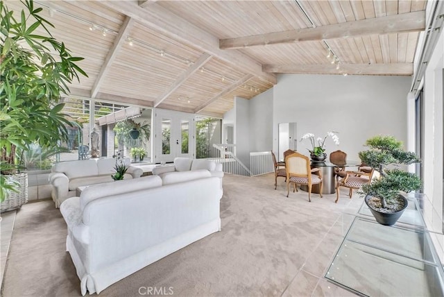 537 Dunnegan Pl, Laguna Beach, CA 92651 - living area with rail lighting and wooden ceiling