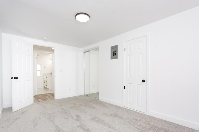 12049 Coping Pl, Lakeside, CA 92040 - unfurnished bedroom with carpet, baseboards, a closet, and electric panel