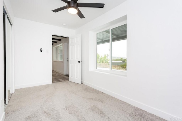 12049 Coping Pl, Lakeside, CA 92040 - unfurnished bedroom featuring baseboards, carpet, a closet, and ceiling fan