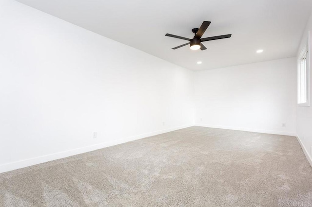 12049 Coping Pl, Lakeside, CA 92040 - spare room featuring recessed lighting, carpet, ceiling fan, and baseboards