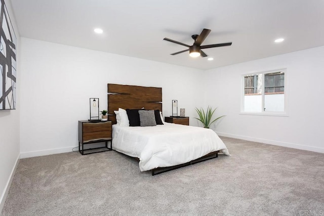 12049 Coping Pl, Lakeside, CA 92040 - carpeted bedroom with recessed lighting, baseboards, and ceiling fan