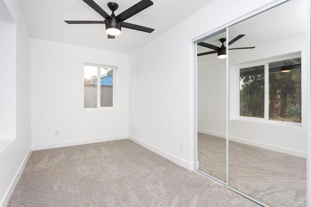 12049 Coping Pl, Lakeside, CA 92040 - unfurnished bedroom featuring a closet, carpet, ceiling fan, and baseboards