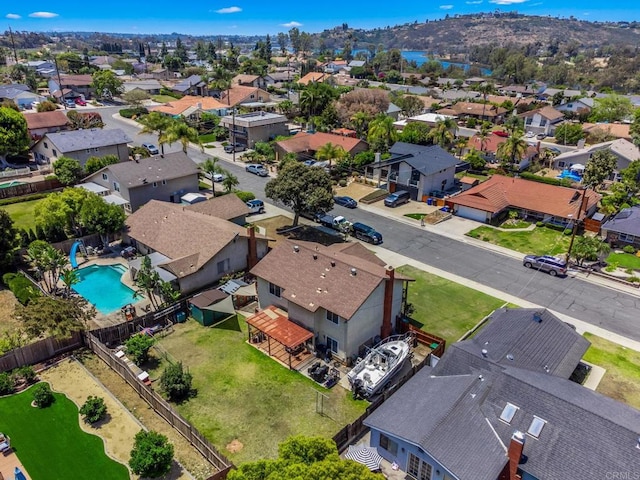 6243 Lake Lomond Dr, San Diego, CA 92119 - aerial view of residential area with a pool area