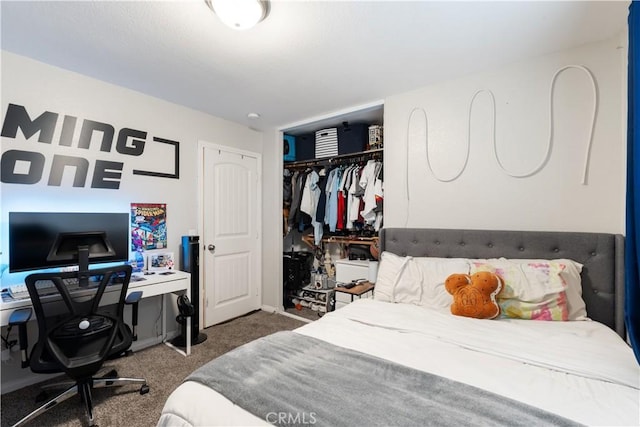 13009 Cerritos Ct, Hesperia, CA 92344 - bedroom with carpet, a closet, and an office area