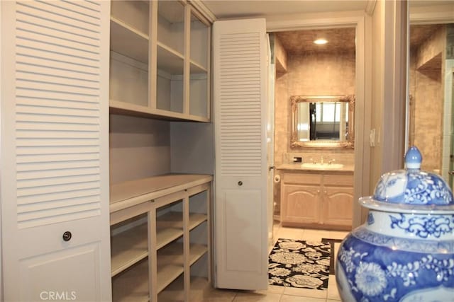 5325 Lindley Ave Unit 202, Tarzana, CA 91356 - full bathroom with tile patterned flooring, vanity, and a closet