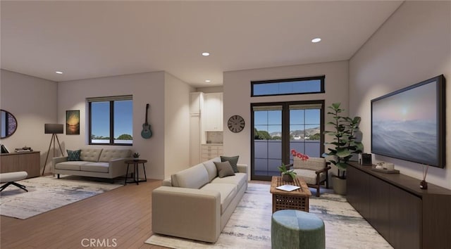 581 Higuera St Unit 208, San Luis Obispo, CA 93401 - living room with light wood-style floors, plenty of natural light, and recessed lighting