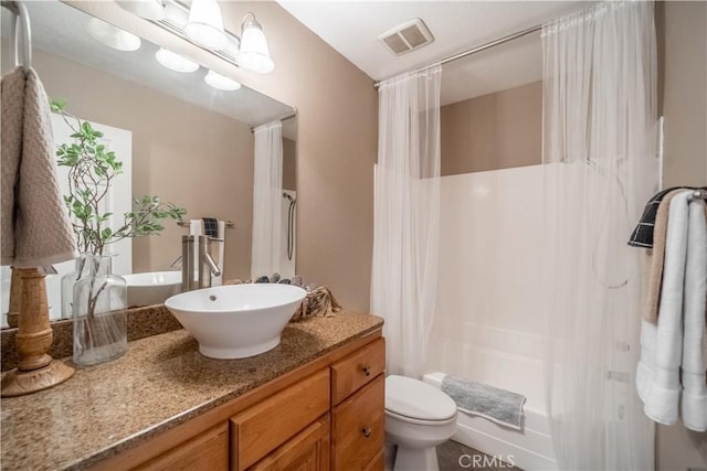 420 N Jeanine Dr Unit C, Anaheim, CA 92806 - bathroom featuring vanity, toilet, and shower / bath combination with curtain
