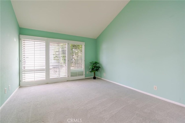 1049 Fairview Ave Unit 5, Arcadia, CA 91007 - spare room with vaulted ceiling, carpet floors, and baseboards