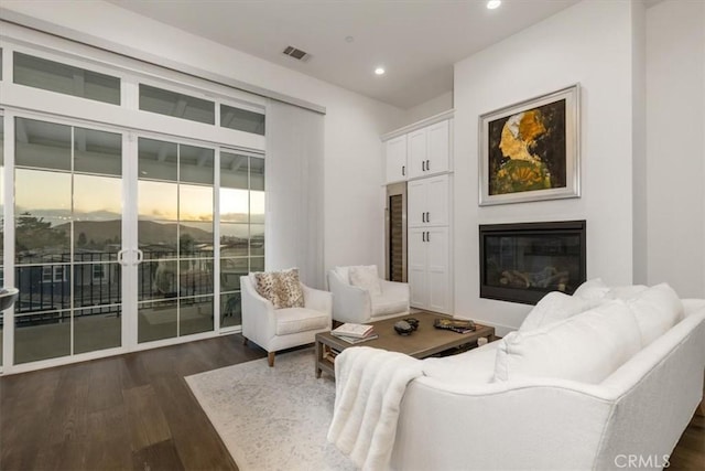4029 Bernardo Dr, San Luis Obispo, CA 93401 - living room featuring dark wood finished floors and recessed lighting