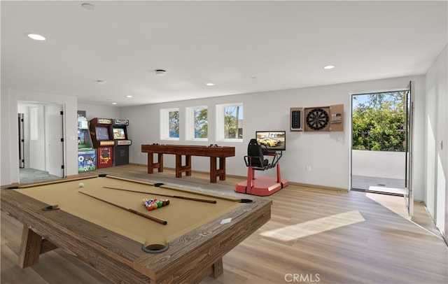 31 N Vista De Catalina, Laguna Beach, CA 92651 - playroom featuring healthy amount of natural light, light wood finished floors, recessed lighting, and billiards